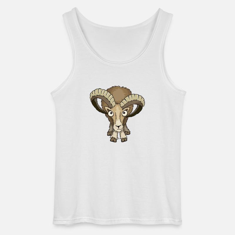 bockiges Mufflon - Gildan Männer Tank Top - Weiß