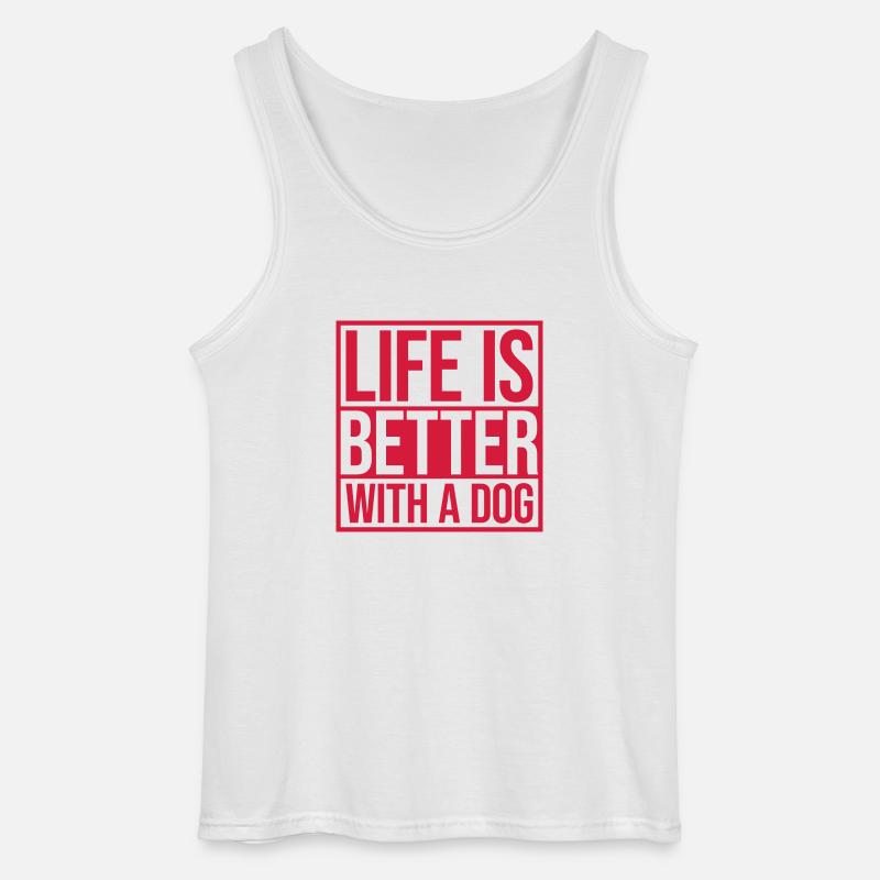 better with a dog - Gildan Männer Tank Top - Weiß
