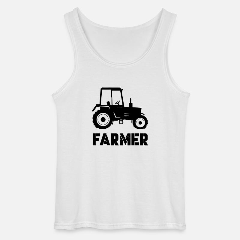 traktor farmer - Gildan Männer Tank Top - Weiß