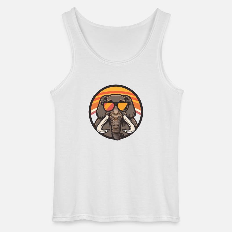 Mammut Comic Elefant Cool - Gildan Männer Tank Top - Weiß