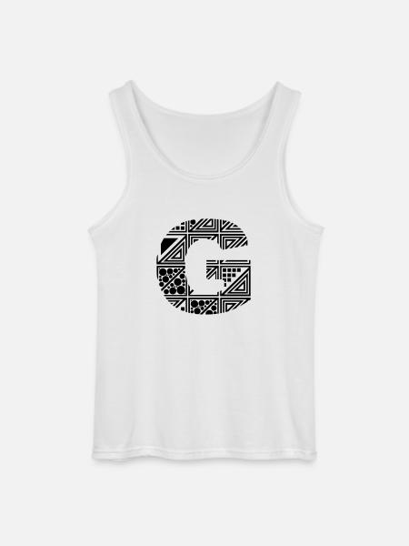 letter G - Gildan Men’s Tank Top - white