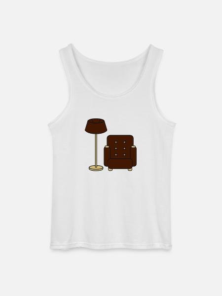 floor_lamp_and_armchair - Gildan Men’s Tank Top - white