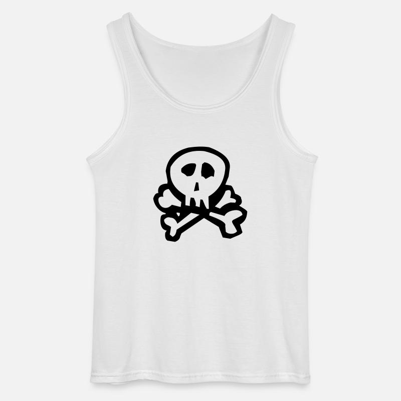 Funny Skull - Gildan Männer Tank Top - Weiß