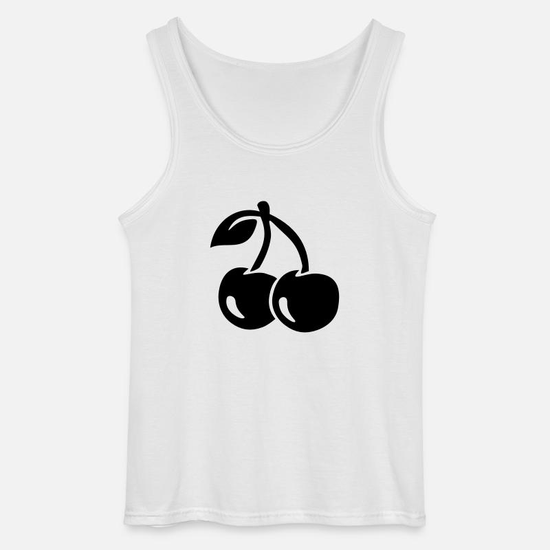 Kirsche - Gildan Männer Tank Top - Weiß