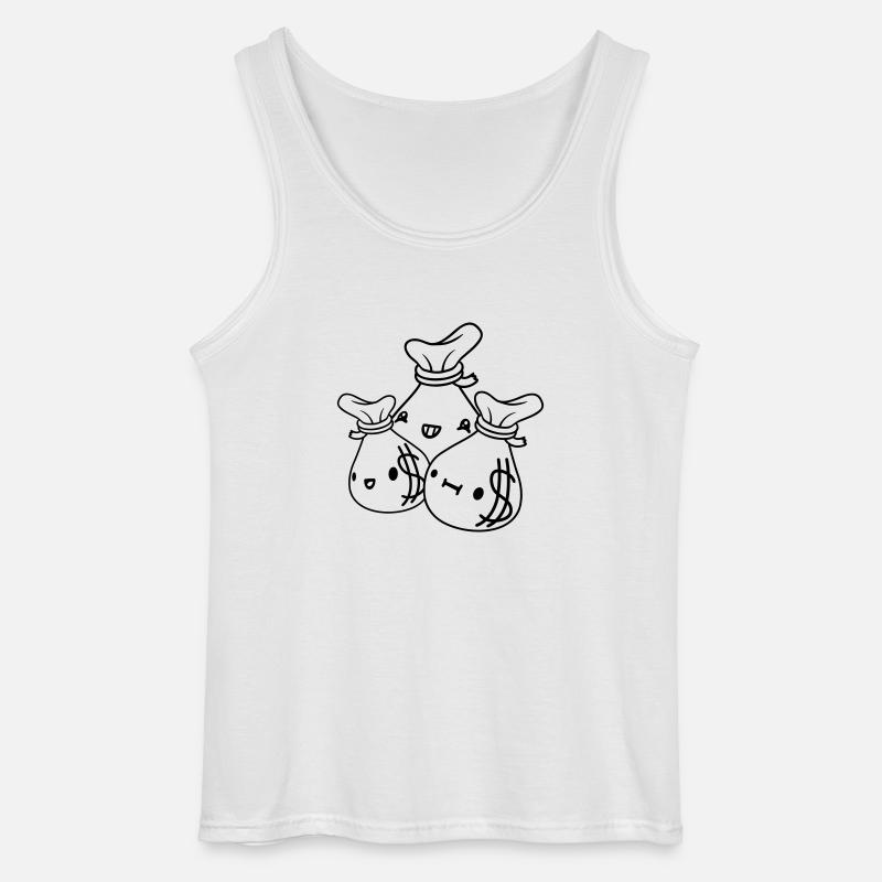Comic Geldsäcke Freunde Team - Gildan Männer Tank Top - Weiß