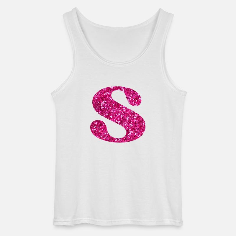 Glitzer rosa Buchstabe - Gildan Männer Tank Top - Weiß