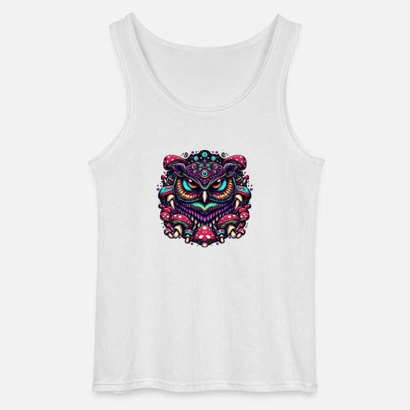 Psychedelische Eule - Gildan Männer Tank Top - Weiß