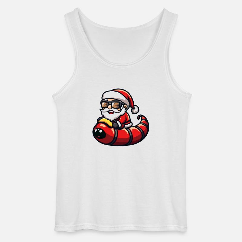 Wurm Weihnachtsmann Cartoon - Gildan Männer Tank Top - Weiß