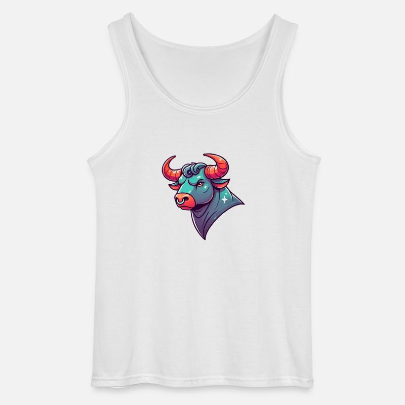 stier cartoon - Gildan Männer Tank Top - Weiß