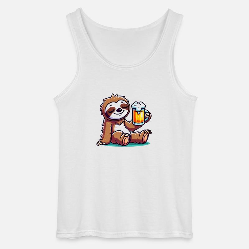 faultier bier comic - Gildan Männer Tank Top - Weiß