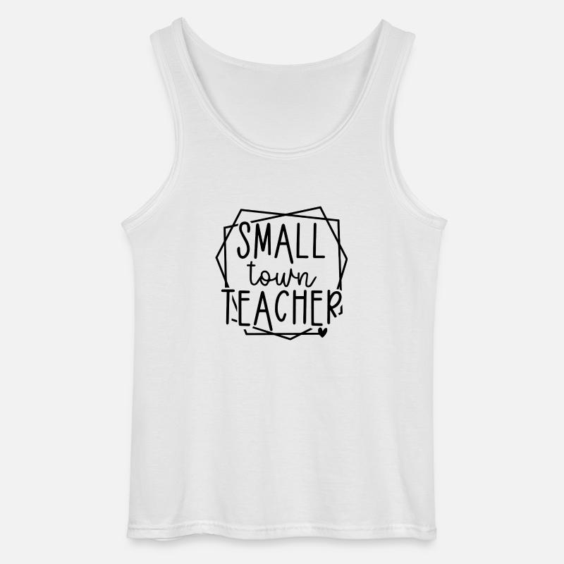 Kleinstadtlehrer Herzgrafik für Pädagogen - Gildan Männer Tank Top - Weiß