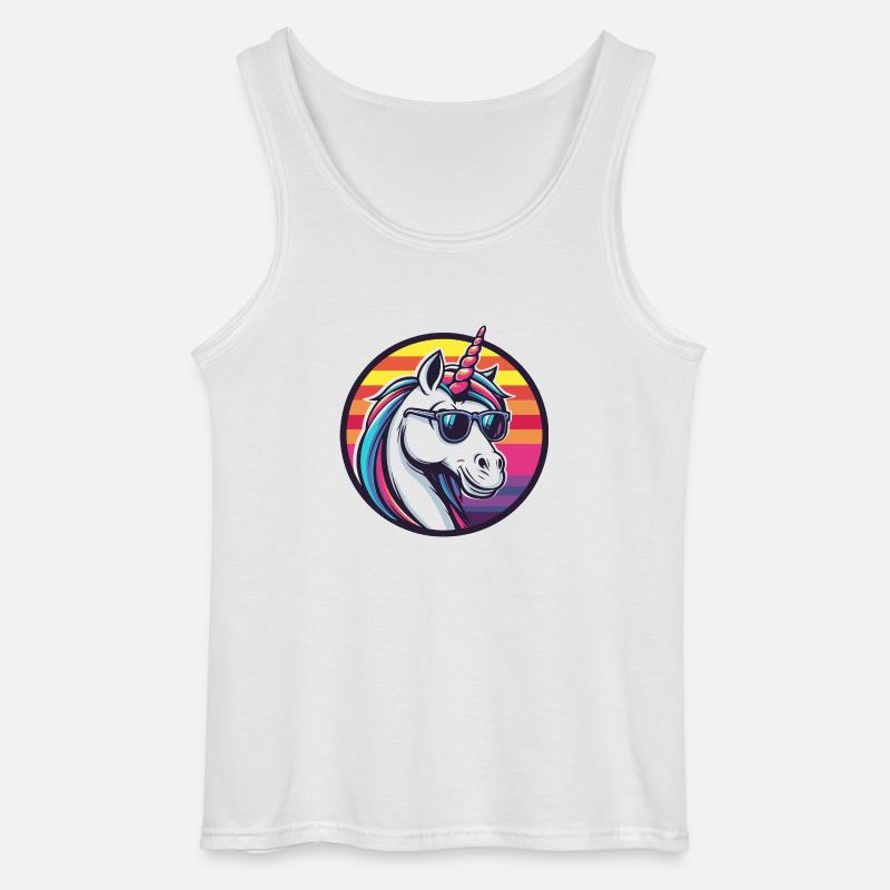 Einhorn Cool Comic - Gildan Männer Tank Top - Weiß