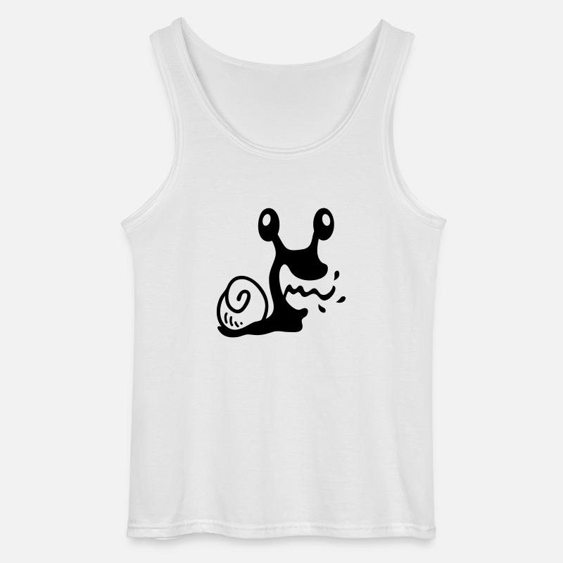 Crazy Snail - line - Gildan Männer Tank Top - Weiß