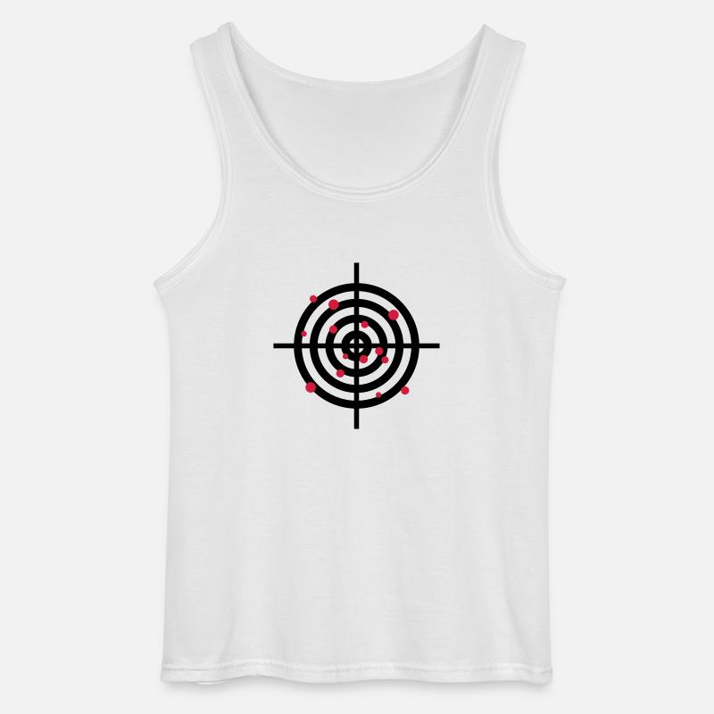 zielscheibe_mit_einschussloechern_2c - Gildan Männer Tank Top - Weiß