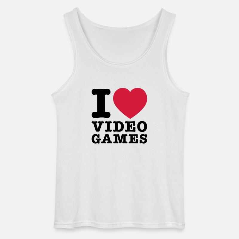 I Love Videogames 2 - Gildan Männer Tank Top - Weiß