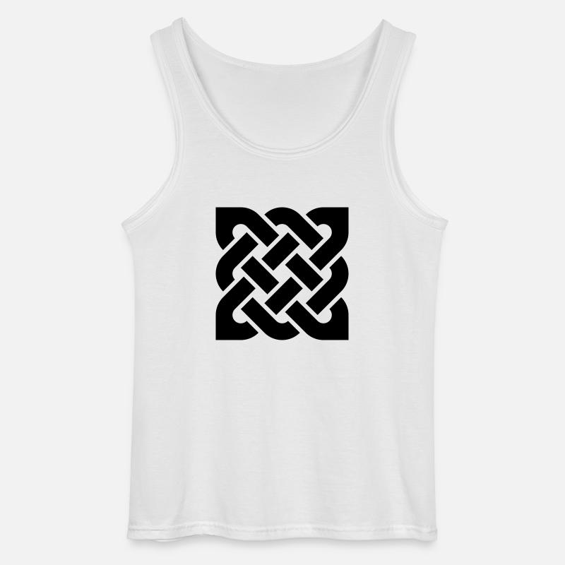 Celtic Square Knot - solid - Gildan Men’s Tank Top - white