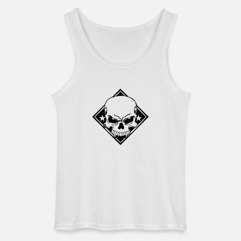 Evil Skull - Gildan Männer Tank Top - Weiß