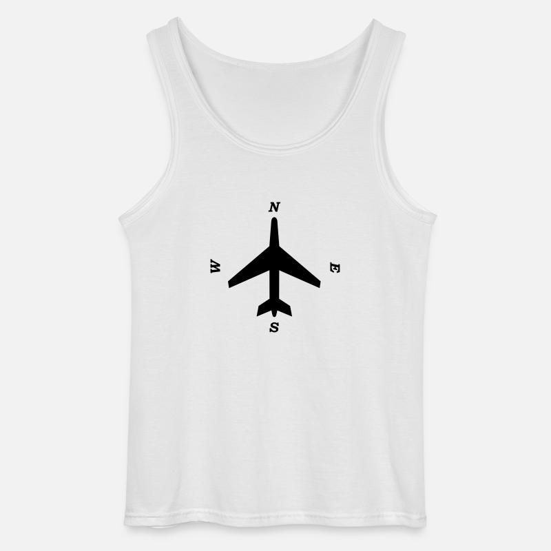 Kompass_Luftfahrt_b1 - Gildan Männer Tank Top - Weiß