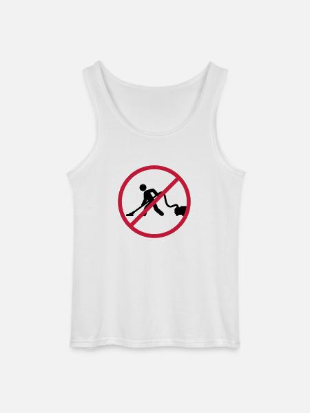 No Vacuuming - Gildan Men’s Tank Top - white