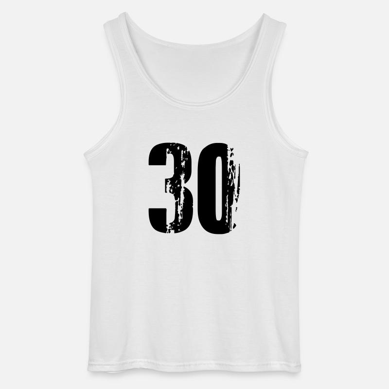 30 - Nummer - Gildan Männer Tank Top - Weiß