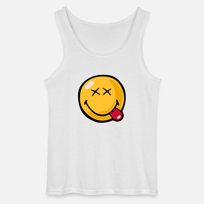 Smiley xx eyes - Gildan tanktop til mænd - hvid