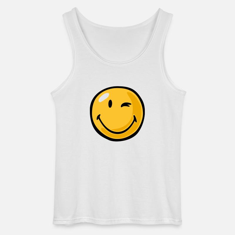 Smiley friendly - Gildan tanktop til mænd - hvid