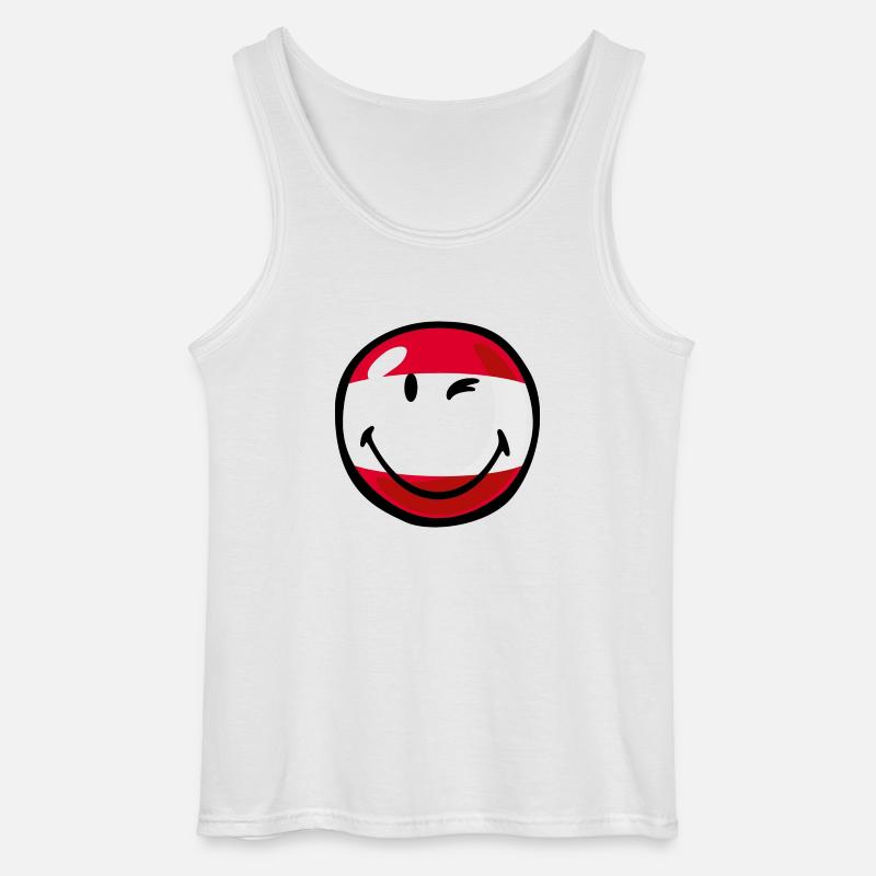 Smiley Flag Austria - Gildan Männer Tank Top - Weiß