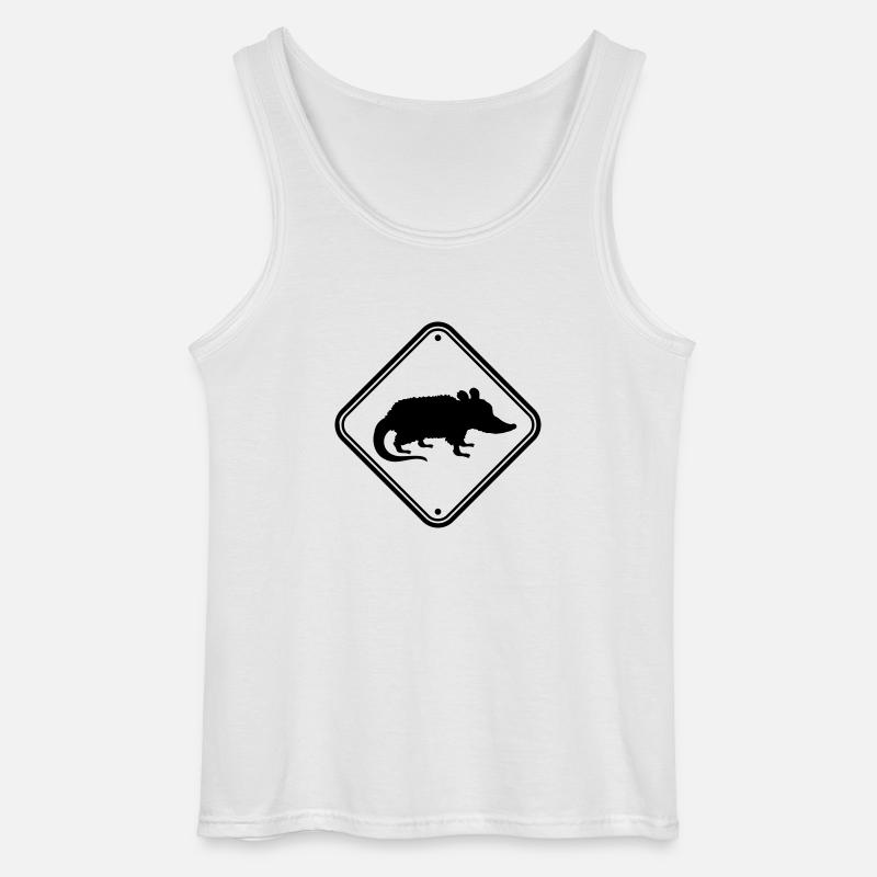 Gefahr Schild Opossum - Gildan Männer Tank Top - Weiß