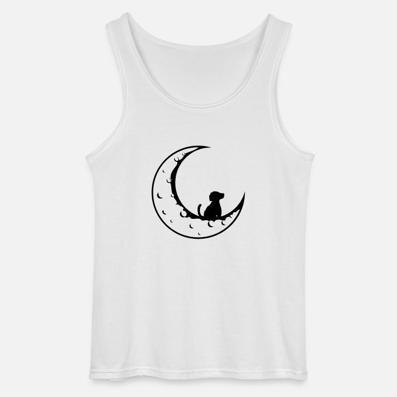 Lieber Mond Hund sitzt - Gildan Männer Tank Top - Weiß
