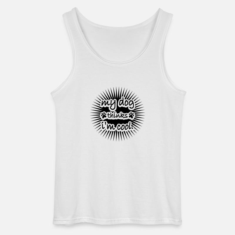 Dog thinks im cool - Gildan Männer Tank Top - Weiß