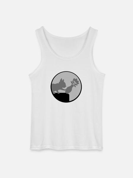 Flower vase falls down cat - Gildan Men’s Tank Top - white