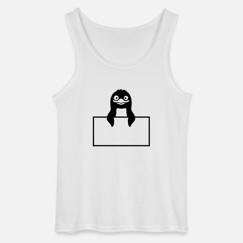 Schild Pinguin Text einfügen - Gildan Männer Tank Top - Weiß