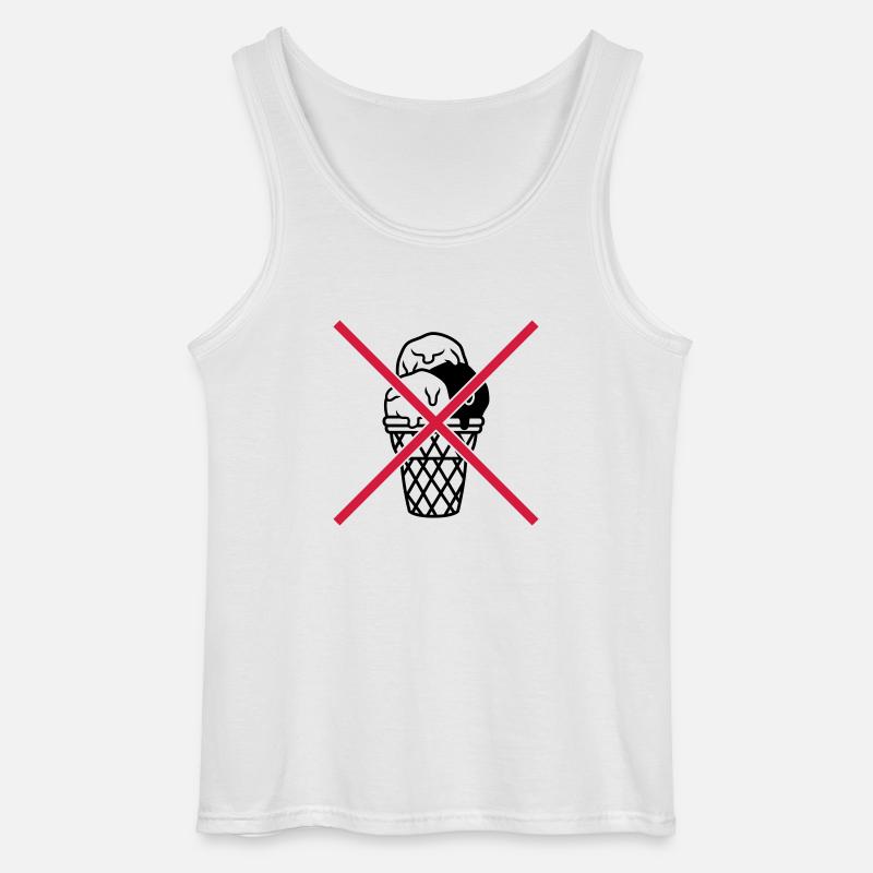 Schild keine Eiskugeln Waffel - Gildan Männer Tank Top - Weiß