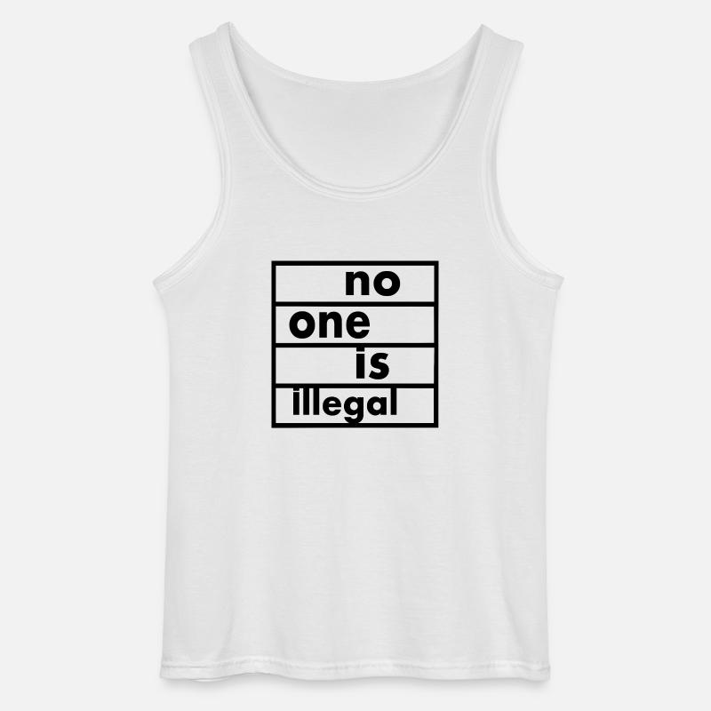 No one is illegal - Gildan Männer Tank Top - Weiß