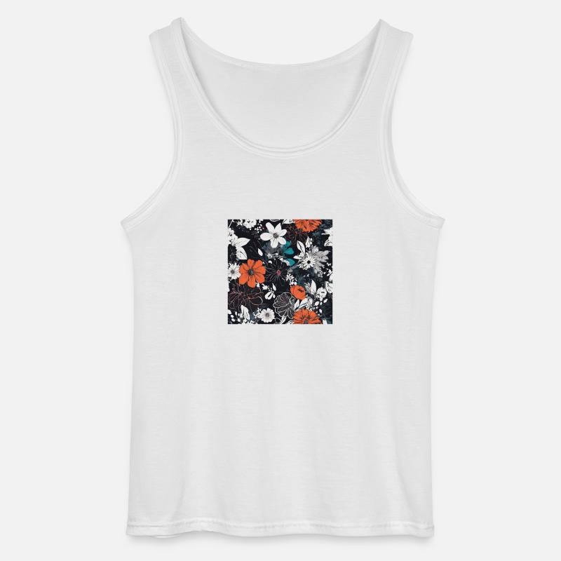 Dunkle Blüten - Gildan Männer Tank Top - Weiß