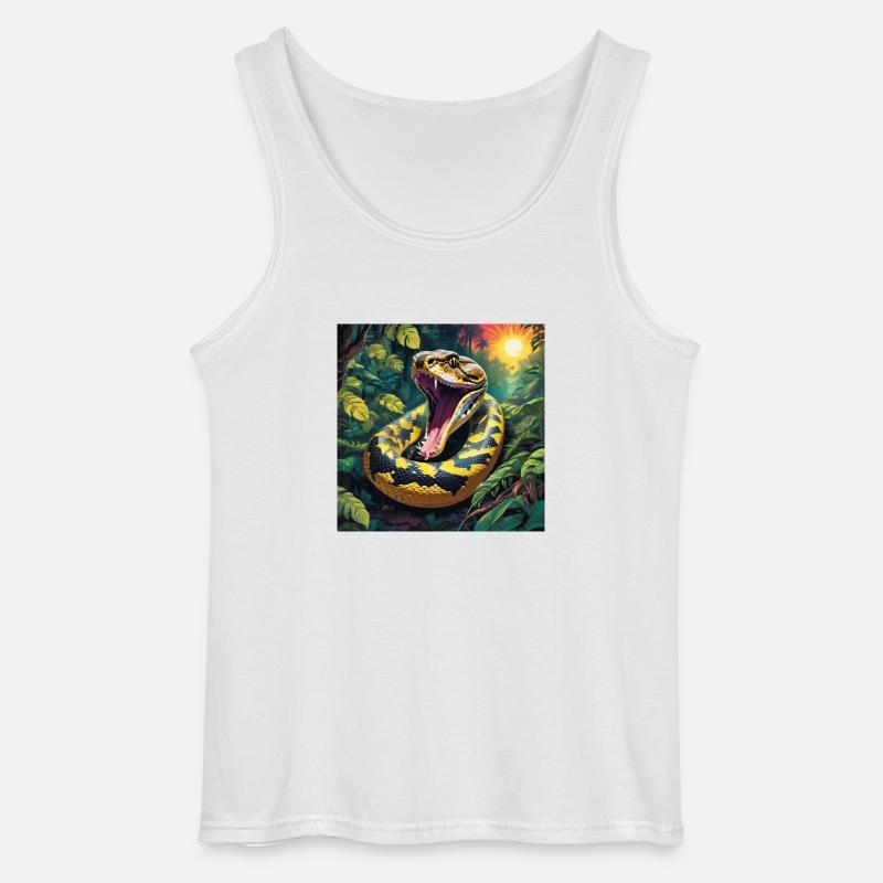 Python Snake - Gildan Men’s Tank Top - white