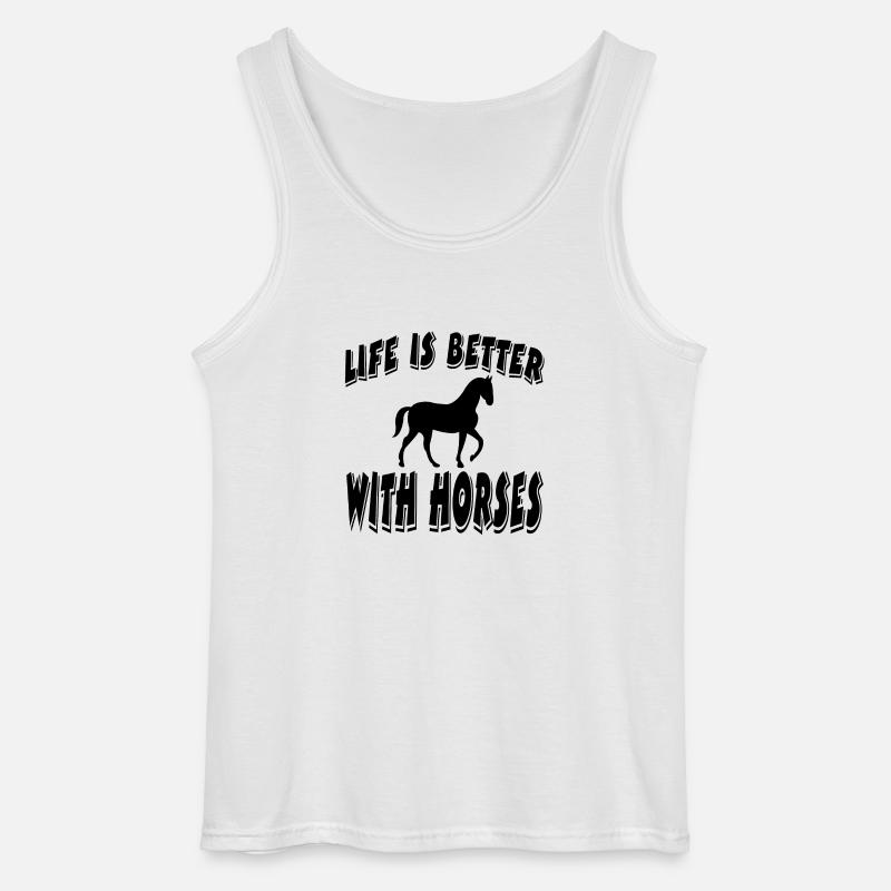 Pferd - Gildan Männer Tank Top - Weiß