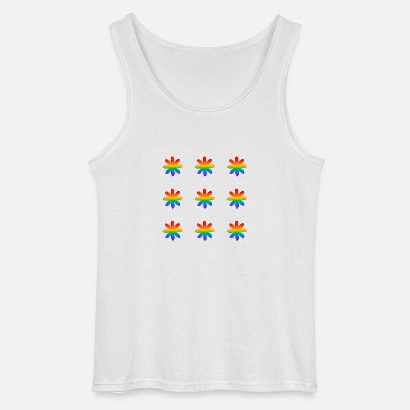 Regenbogen-Blumen - Gildan Männer Tank Top - Weiß