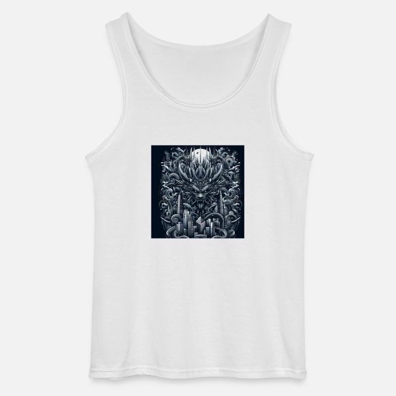 Stadtdrache - Gildan Männer Tank Top - Weiß