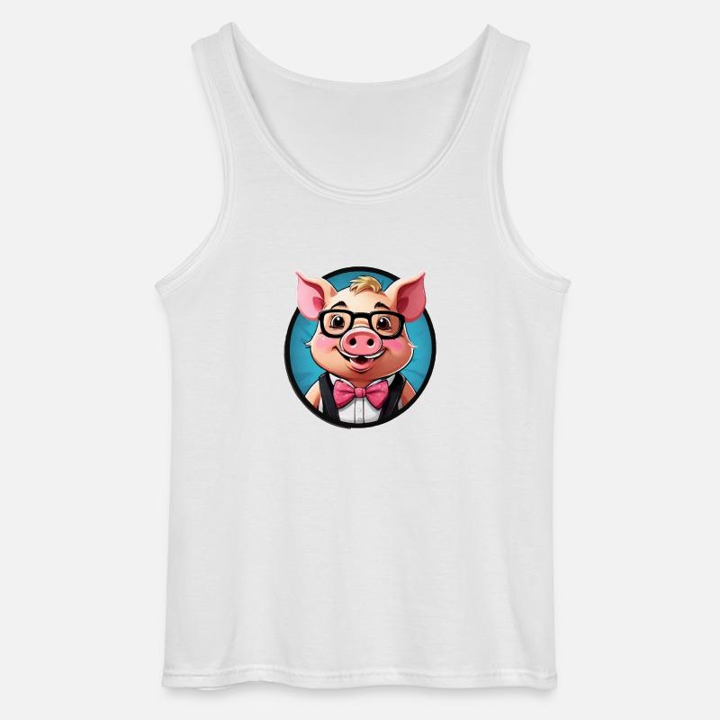 Lustiges Schwein Comic - Gildan Männer Tank Top - Weiß