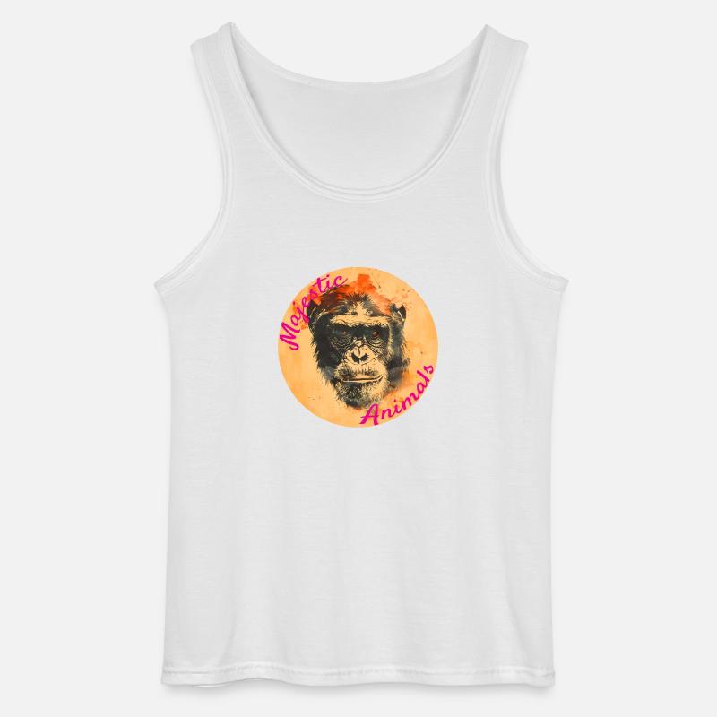 Majestic Animals: Schlauer Affe - Gildan Männer Tank Top - Weiß