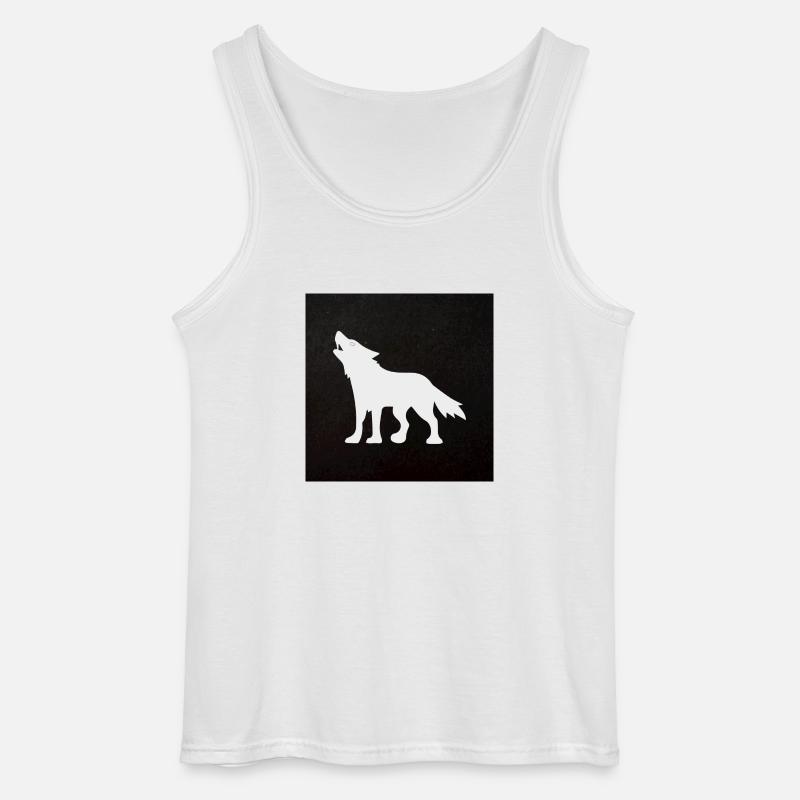 Wolf - Gildan Männer Tank Top - Weiß