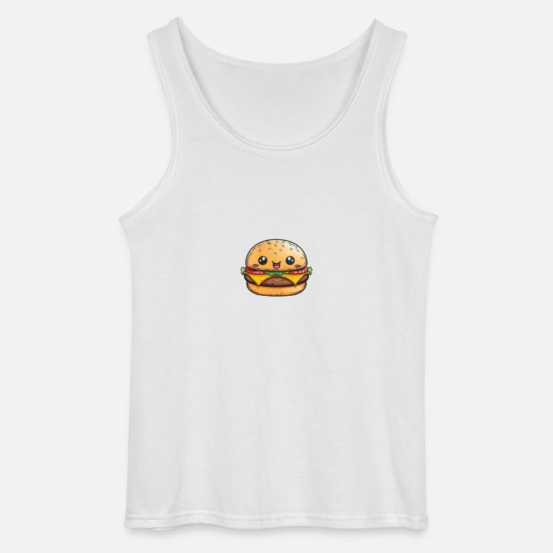 Burger mit Gesicht - Gildan Männer Tank Top - Weiß