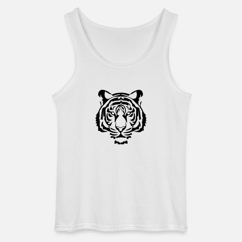Cooler schwarzer Tiger - Gildan Männer Tank Top - Weiß
