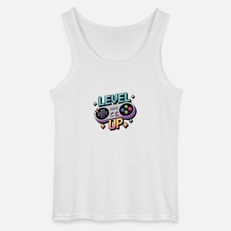 Level Up – Gaming Controller - Gildan Männer Tank Top - Weiß