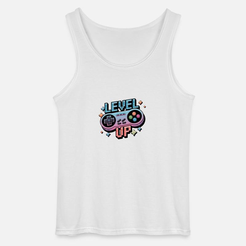 Level Up – Gaming Controller - Gildan Männer Tank Top - Weiß
