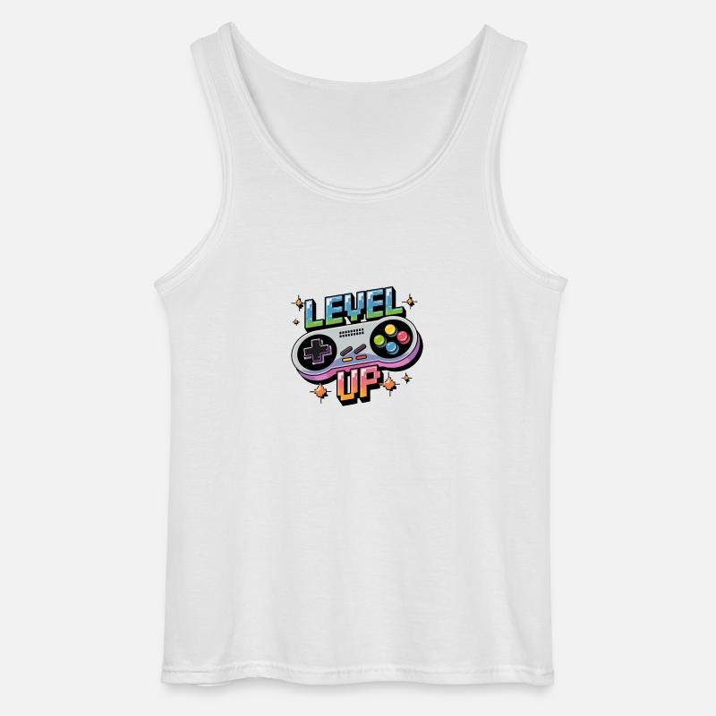 Level Up – Gaming Controller - Gildan Männer Tank Top - Weiß