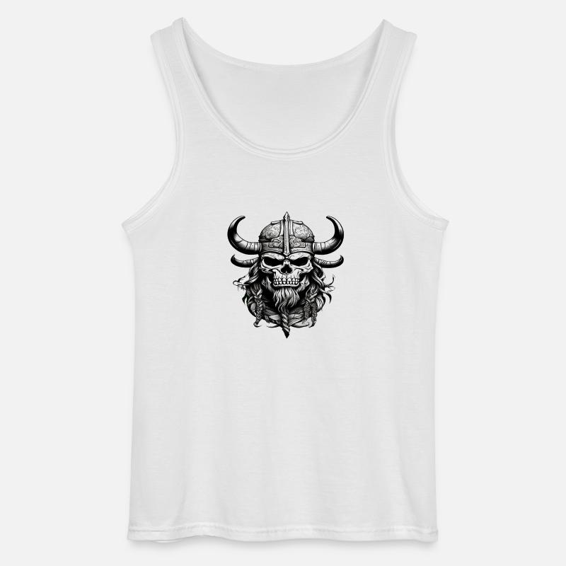 Wikinger Schädel - Gildan Männer Tank Top - Weiß