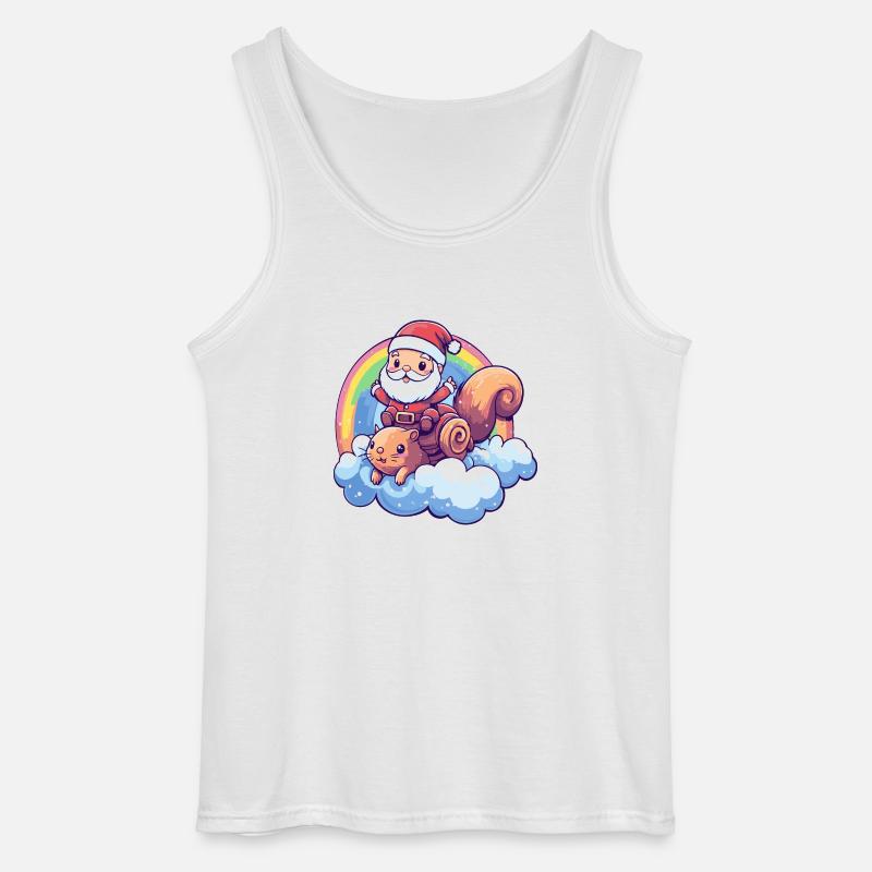 Eichhörnchen Weihnachtsmann Regenbogen - Gildan Männer Tank Top - Weiß