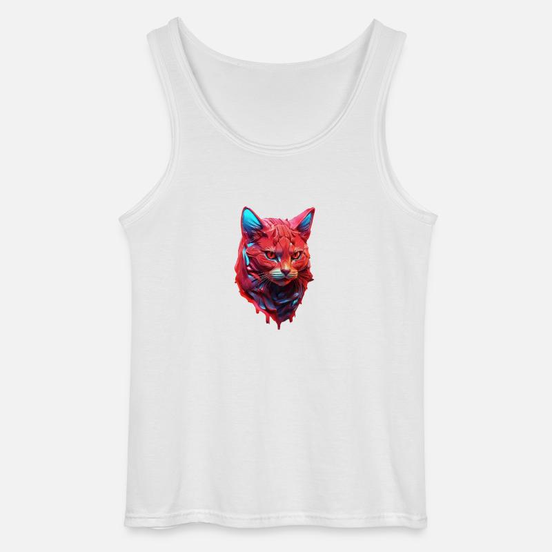 Katze - Gildan Männer Tank Top - Weiß